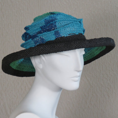 Lido, Black with Turquoise Tie Dye Crown