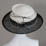 Lido, Black Mesh Brim, White Crown