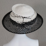 Lido, Black Mesh Brim, White Crown