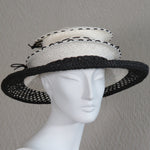 Lido, Black Mesh Brim, White Crown