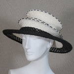 Lido, Black Mesh Brim, White Crown