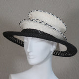 Lido, Black Mesh Brim, White Crown
