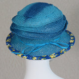 Frizbi, Turquoise Ombre, Floral Edge
