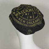 Meter Cap, Gold on Black Cotton, Size Large