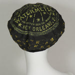 Kabuki Meter Beret, Gold on Black Cotton, Size Large