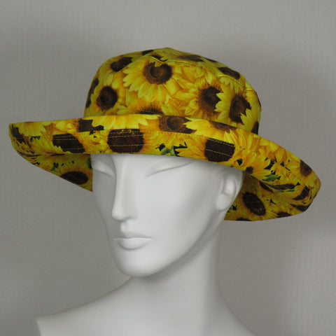 Sunbrero, Sunflower Print, Adjustable Size