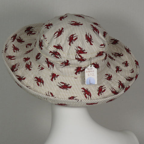 Sunbrero, Crawfish print Seersucker, Size Large