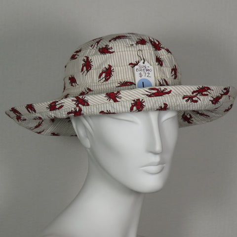 Sunbrero, Crawfish print Seersucker, Size Large