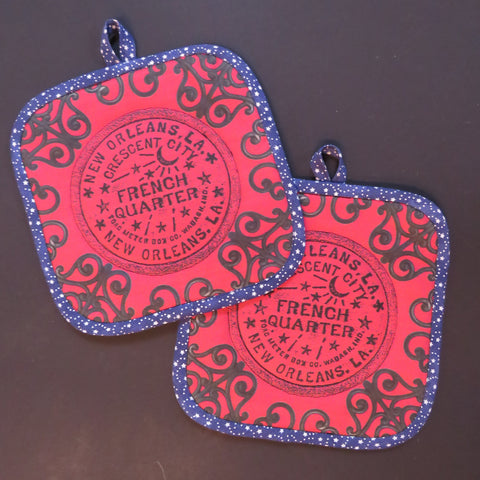 Pair of French Quarter Potholders (as shown)