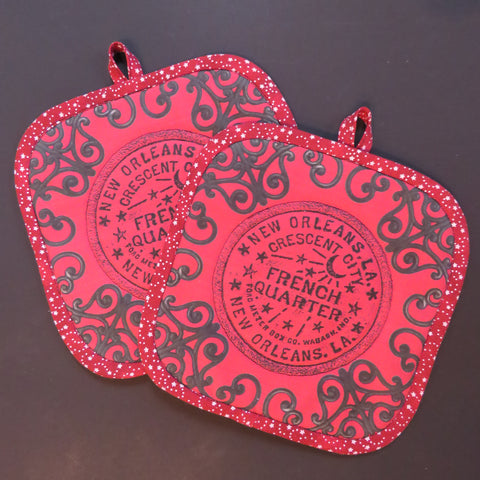 Pair of French Quarter Potholders (as shown)