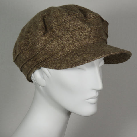 Cotton Flannel Taxi Cap, Brownish, Size Small