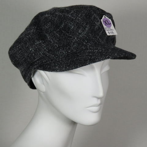 Cotton Flannel Taxi Cap, Grey, Size Extra Large