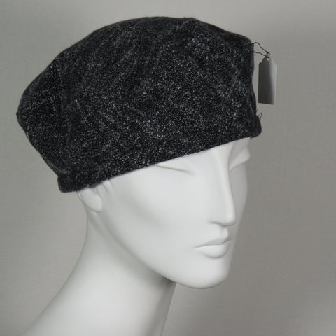 Cotton Beret, Grey Flannel, Size Large
