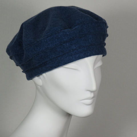 Cotton Beret, Blue Flannel, Size Large