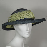 Lido, Denim Flat Weave Brim and Top, Ecru Side