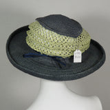 Lido, Denim Flat Weave Brim and Top, Ecru Side
