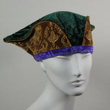 Kabuki Tri Fi, Purple Green and Gold Embossed Velvet, Size Small