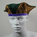 Kabuki Tri Fi, Purple Green and Gold Embossed Velvet, Size Small