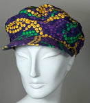 Taxi Cap, Mardi Gras Beads Print, Size Small