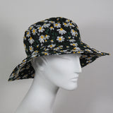 Sunbrero, Embroidered Flowers on Black, Size Medium