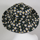 Sunbrero, Embroidered Flowers on Black, Size Medium