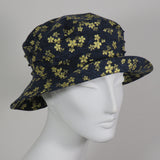 Soiree, Gold Flowers on Blue, Size Medium