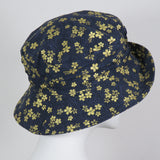 Soiree, Gold Flowers on Blue, Size Medium