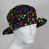 Soiree, Multi -Color Music Notes on Black, Size Medium