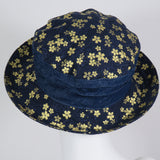 Soiree, Gold Flowers on Blue and Denim, Size Medium