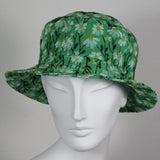 Soiree, Embroidered Flowers on Green, Size Small/Medium