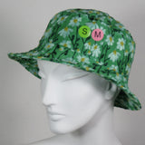 Soiree, Embroidered Flowers on Green, Size Small/Medium