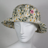 Soiree, Embroidered Flowers on Ivory, Size Medium