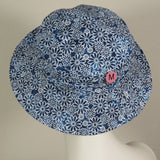 Soiree, Flowers on Blue, Size Medium