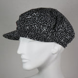 Taxi Cap, White Music Notes on Black, Size Small/Medium