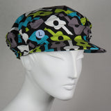 Taxi Cap, Groovy Guitars on Black, Size Large