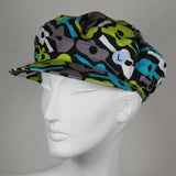 Taxi Cap, Groovy Guitars on Black, Size Large