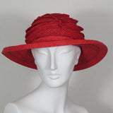 Lido, Red with Flat Weave Brim