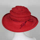 Lido, Red with Flat Weave Brim