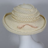 Lido, Ivory with Knotted Brim and Mesh Top