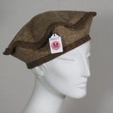 Flannel Beret, Browns, Size Medium