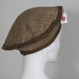 Flannel Beret, Browns, Size Medium