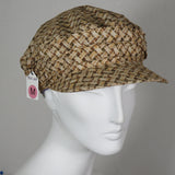 Taxi Cap, Straw Print, Size Medium