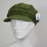 Taxi Cap, Cotton Flannel, Moss, Textured, Size Large