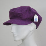 Taxi Cap, Cotton Flannel, Purple, No Pleats, Size Large