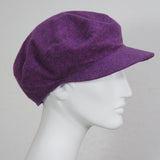 Taxi Cap, Cotton Flannel, Purple, No Pleats, Size Large