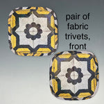 Pair of Tile Print Fabric Trivets (As Shown)