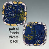Pair of Tile Print Fabric Trivets (As Shown)