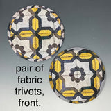 Pair of Tile Print Fabric Potholders (As Shown)